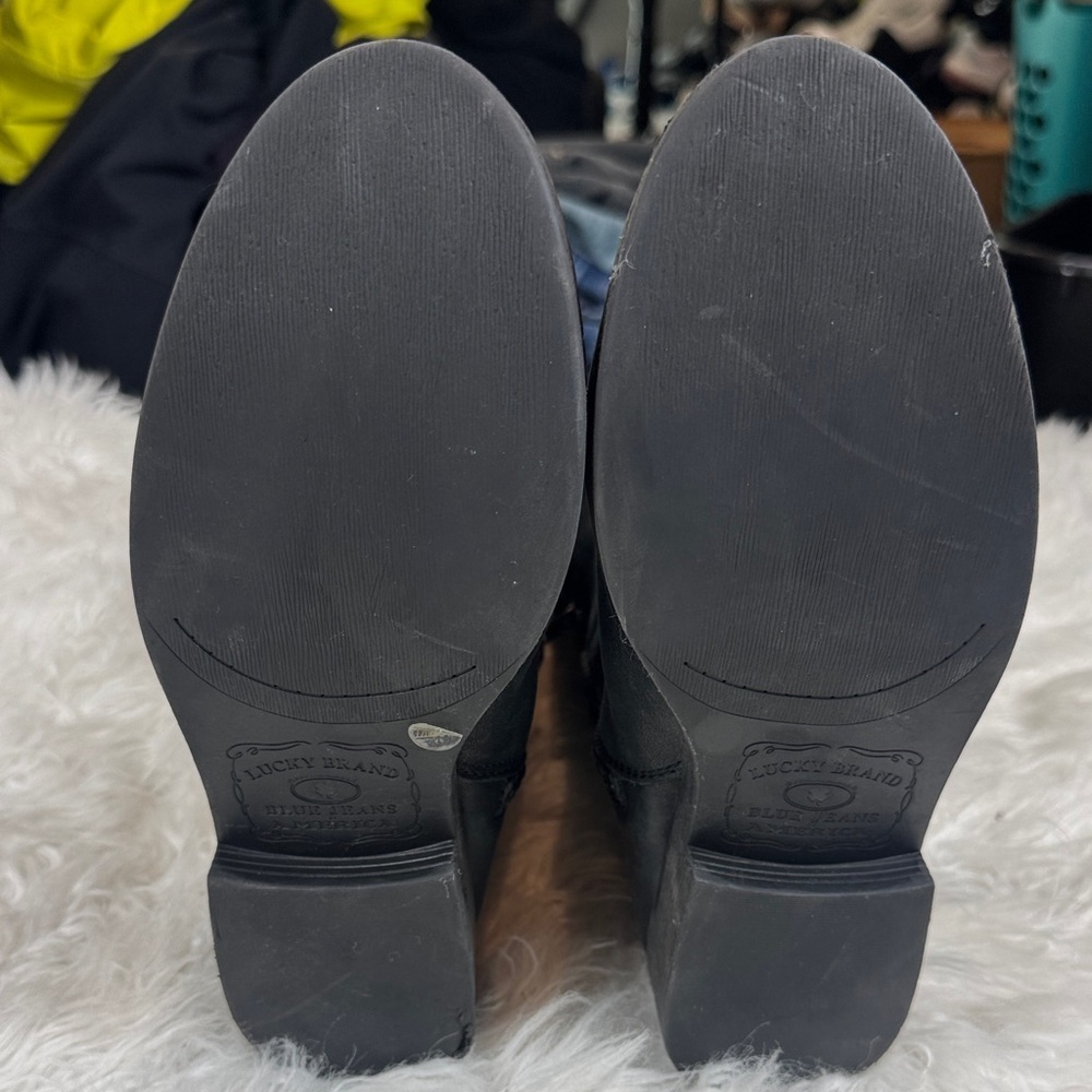 Lucky Brand Black Leather Riding Boots size 7.5M - Picture 7 of 10